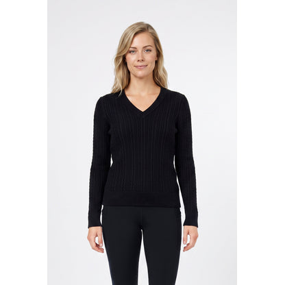 Weatherbeeta Ladies Cable Knit V-Neck Pullover