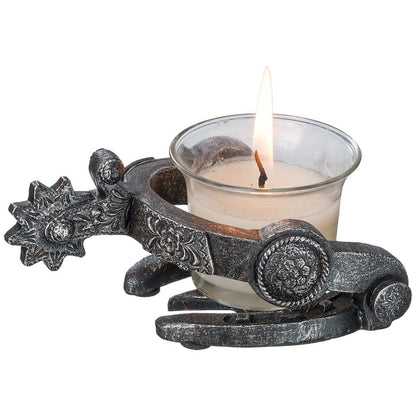 Gift Corral Spur with Horseshoe Votive Holder