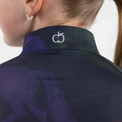 Dapplebay Kids Abstract Horses 1/4 Zip LS Riding Top