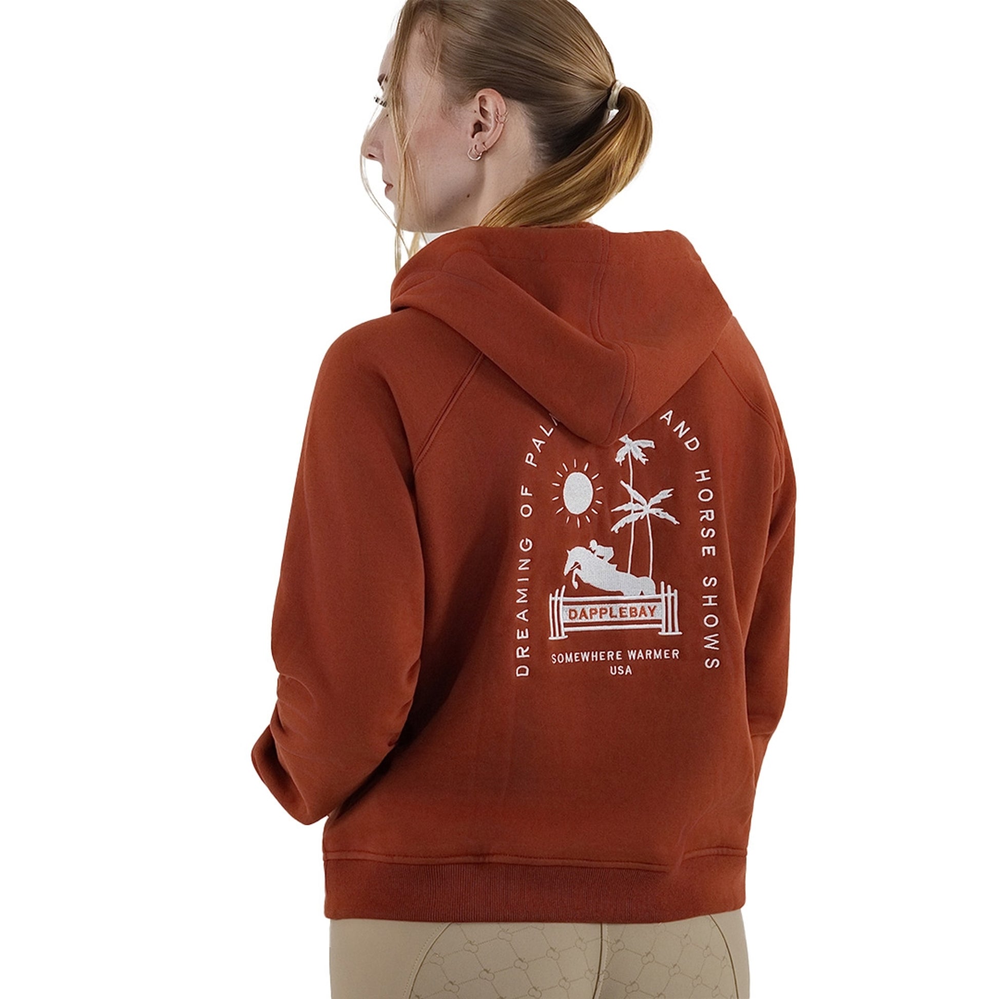 Dapplebay Ladies Palm Trees & Horse Shows Hoodie