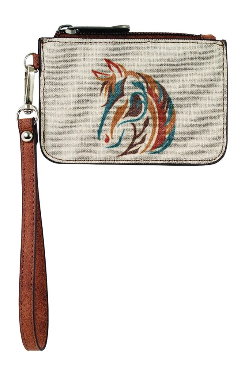 Justin Ladies Mini Card Wallet with Horse Head