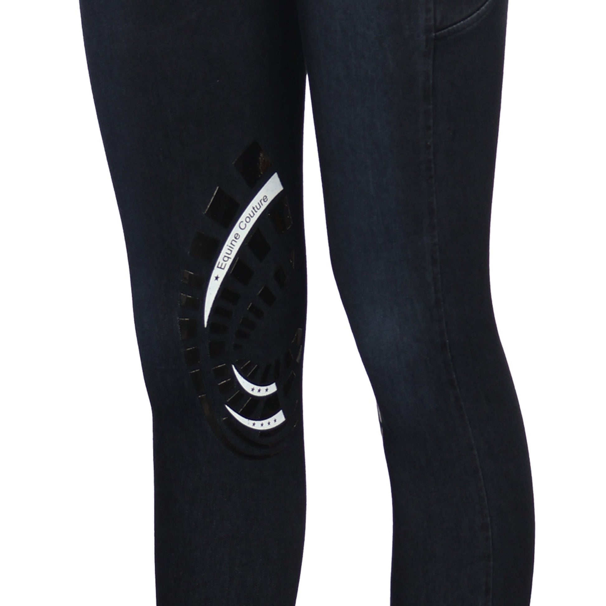 Equine Couture Ladies Denim KP Tights with Phone Pocket