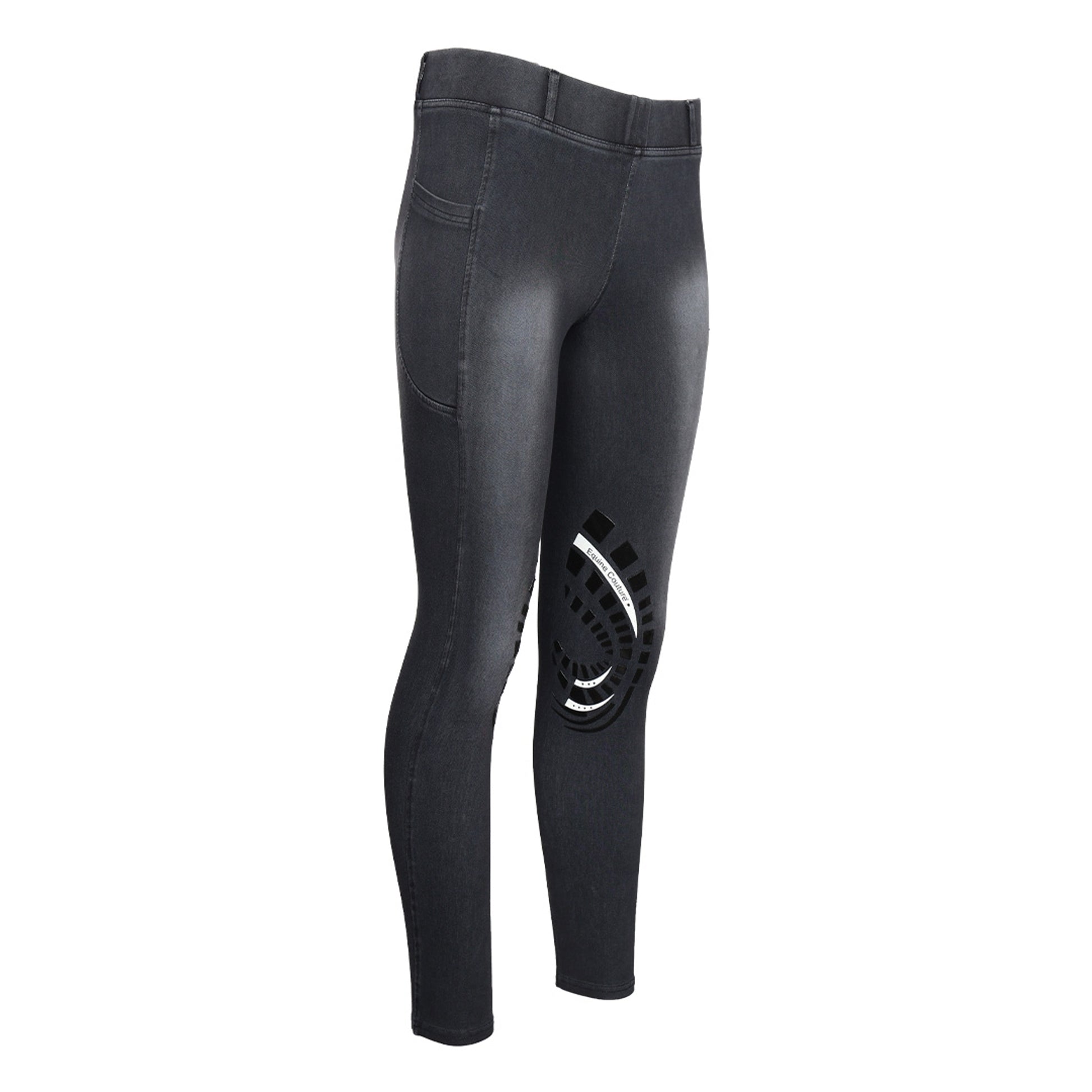 Equine Couture Ladies Denim KP Tights with Phone Pocket