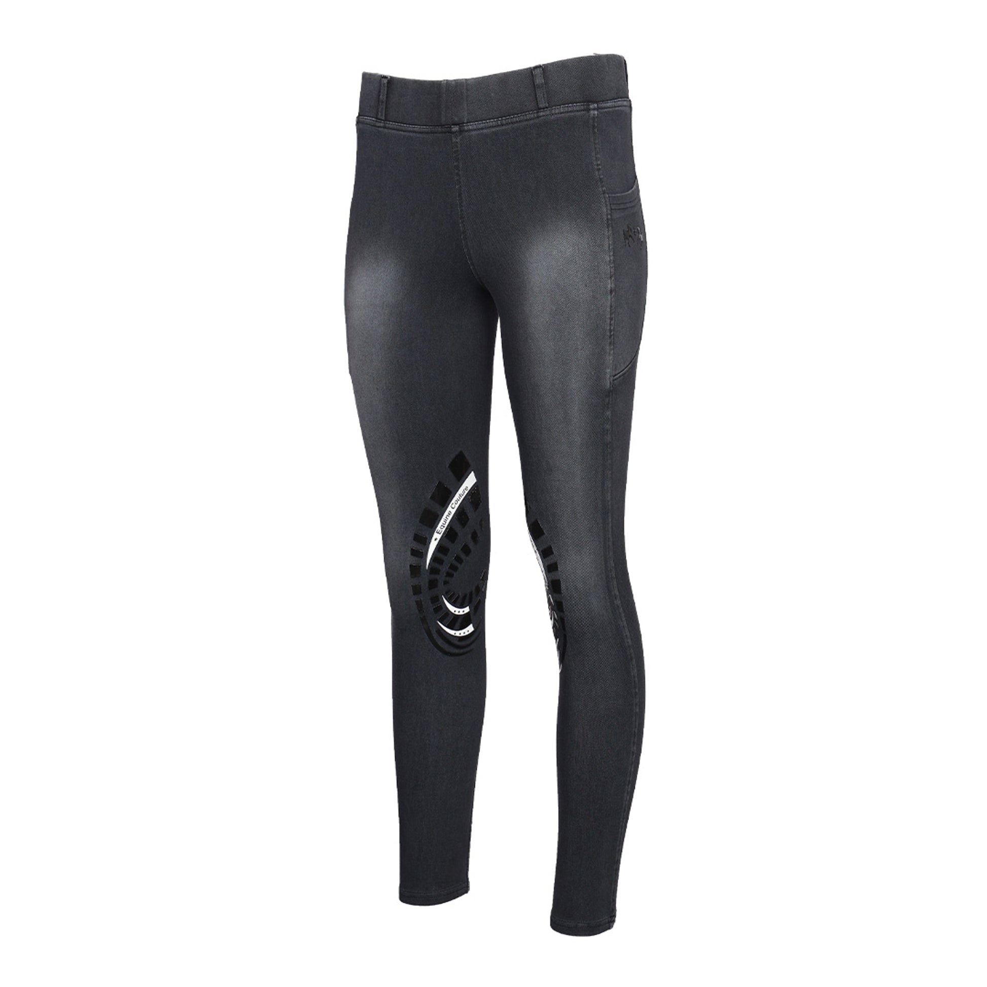 Equine Couture Ladies Denim KP Tights with Phone Pocket