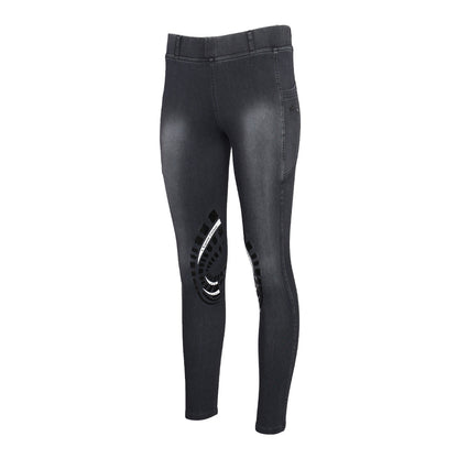 Equine Couture Ladies Denim KP Tights with Phone Pocket