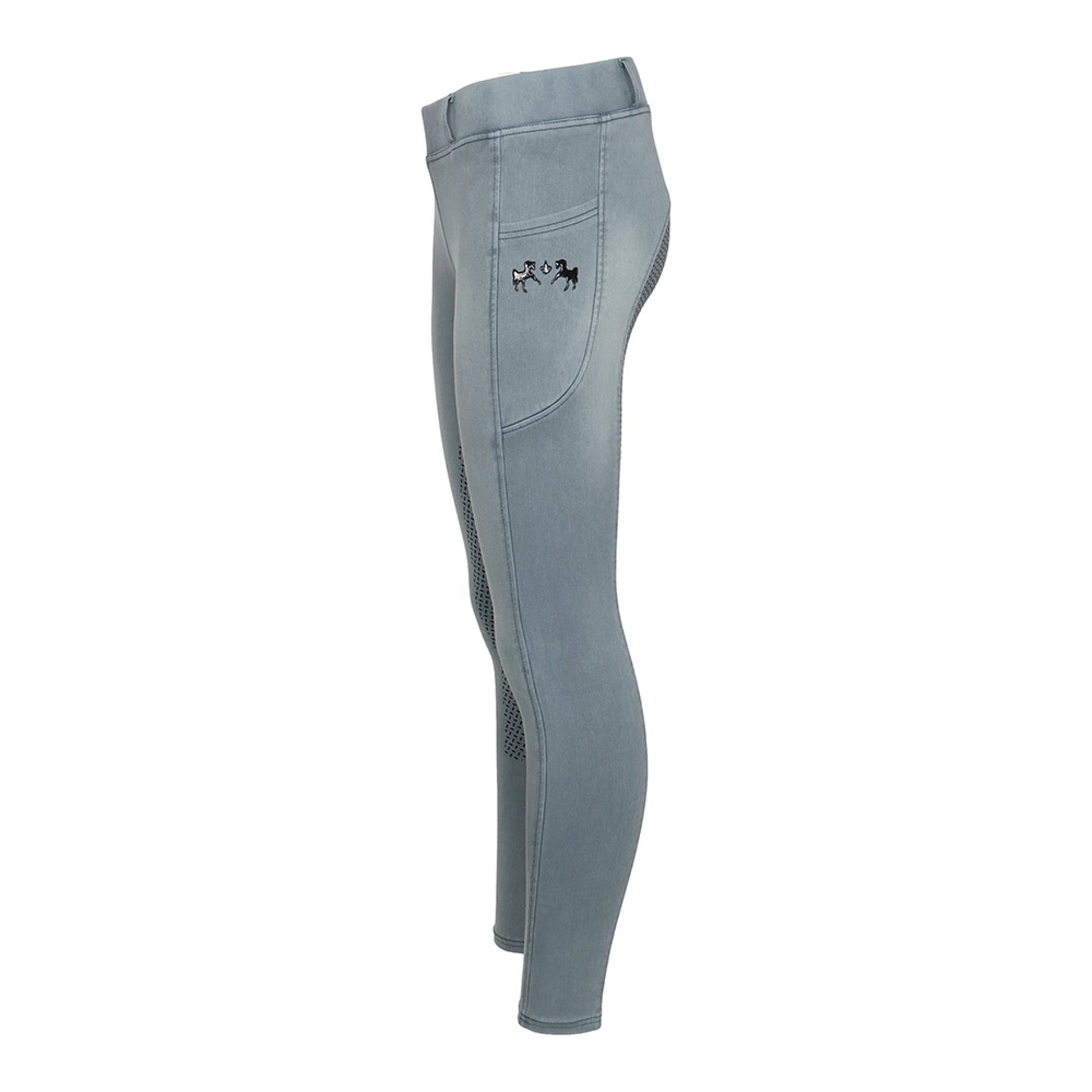 Equine Couture Ladies Denim FS Tights with Phone Pocket