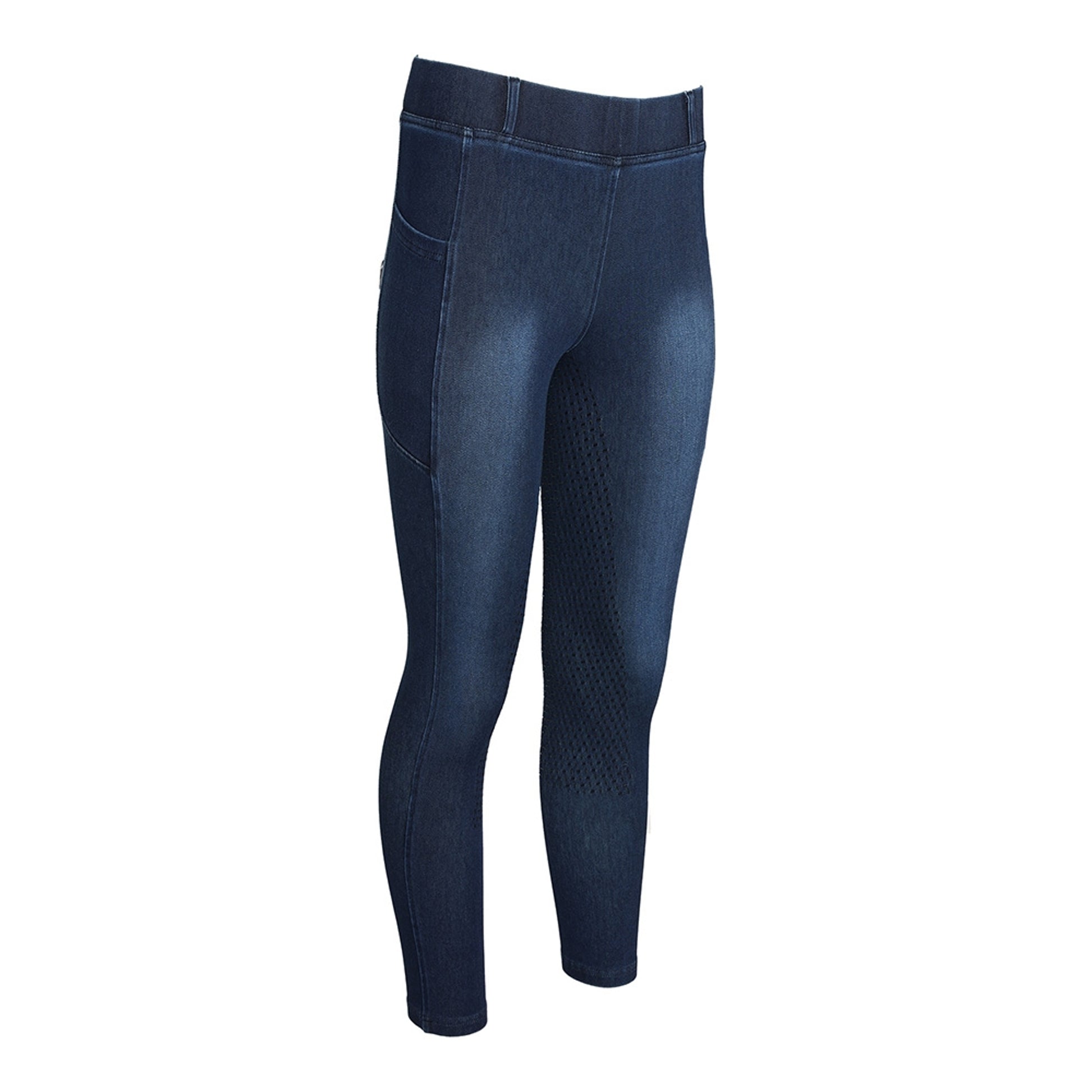 Equine Couture Ladies Denim FS Tights with Phone Pocket