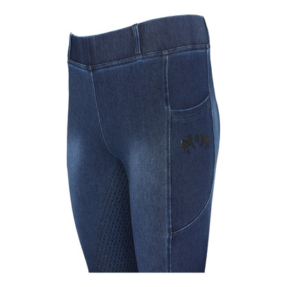 Equine Couture Ladies Denim FS Tights with Phone Pocket