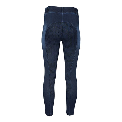 Equine Couture Ladies Denim FS Tights with Phone Pocket
