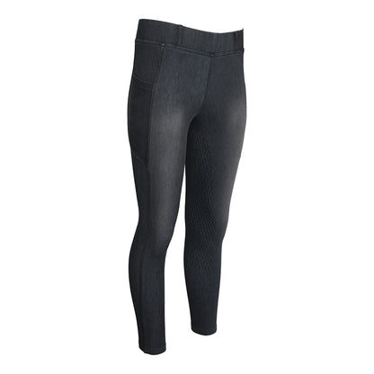 Equine Couture Ladies Denim FS Tights with Phone Pocket