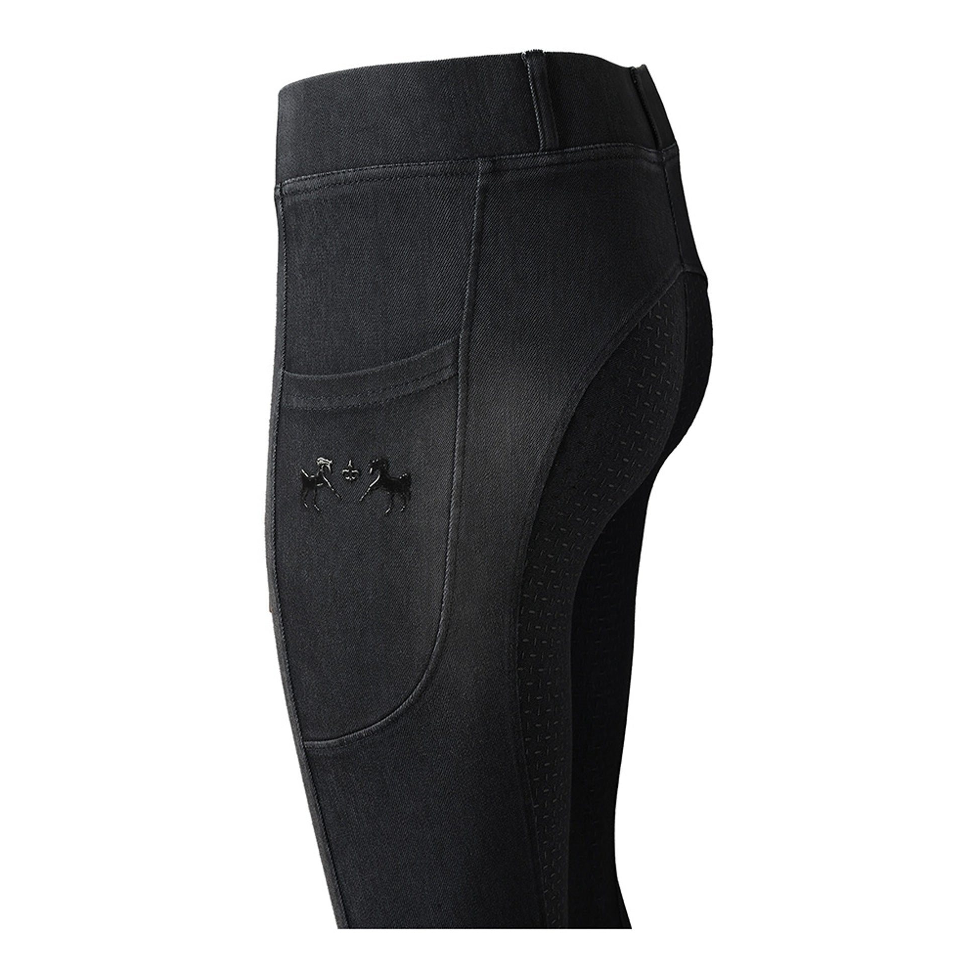 Equine Couture Ladies Denim FS Tights with Phone Pocket