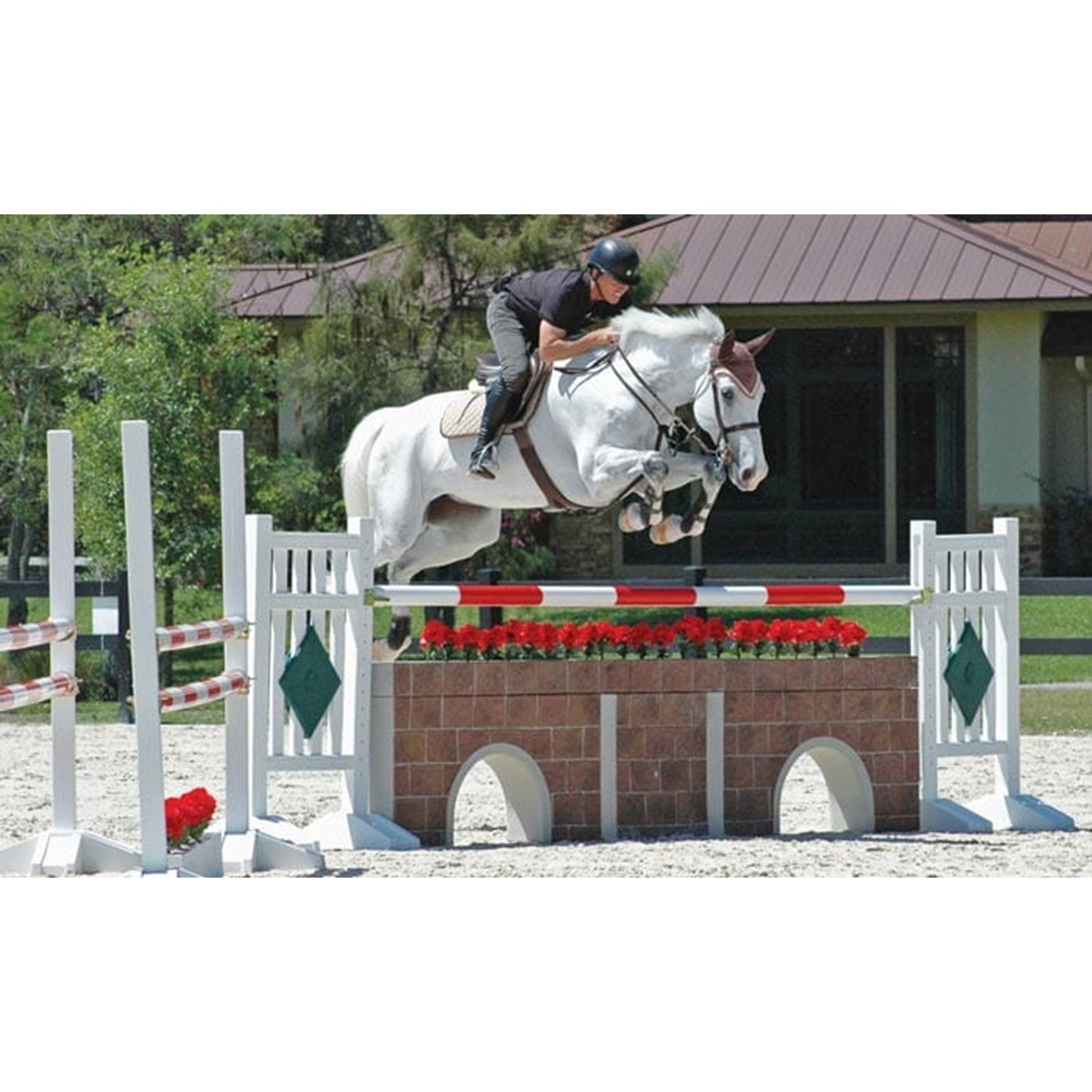 Burlingham Sports Straight Picket Diamond Two Tone 5 Ft Jump Standards