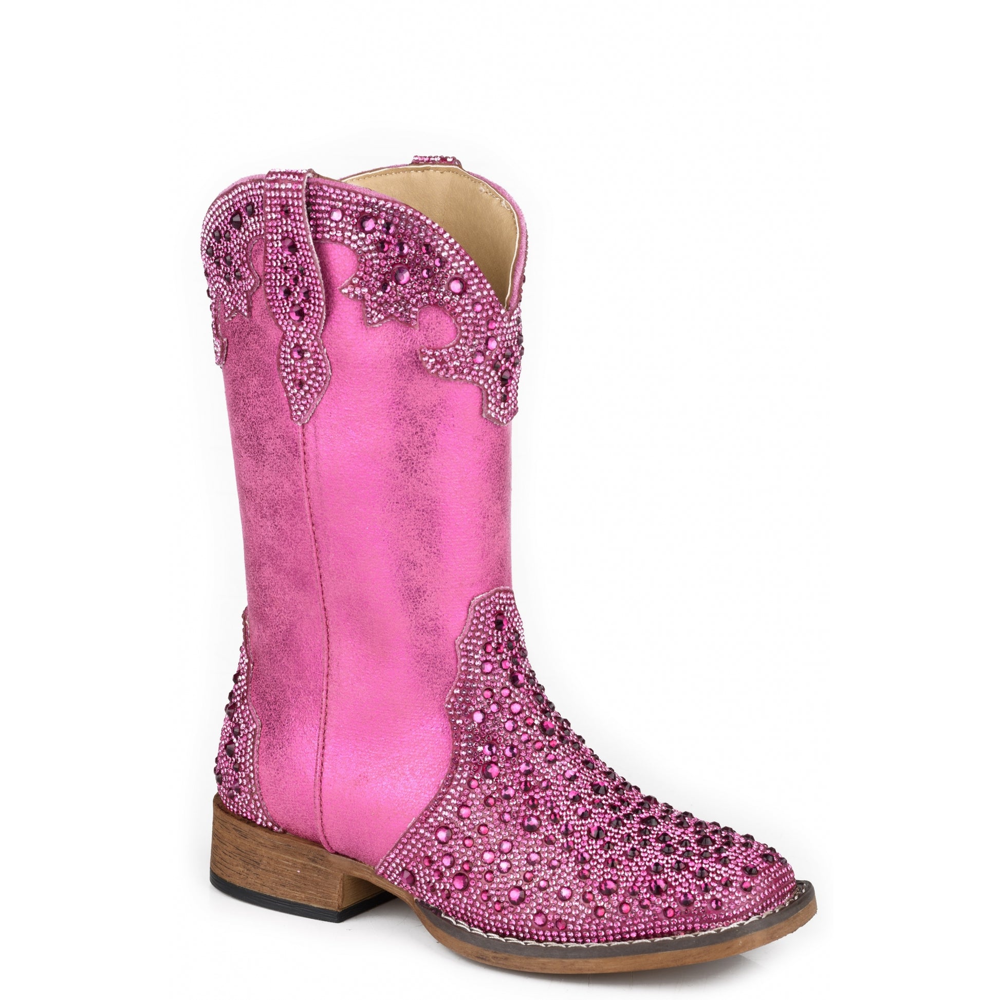 Roper Little Girls Faux Leather Western Boots