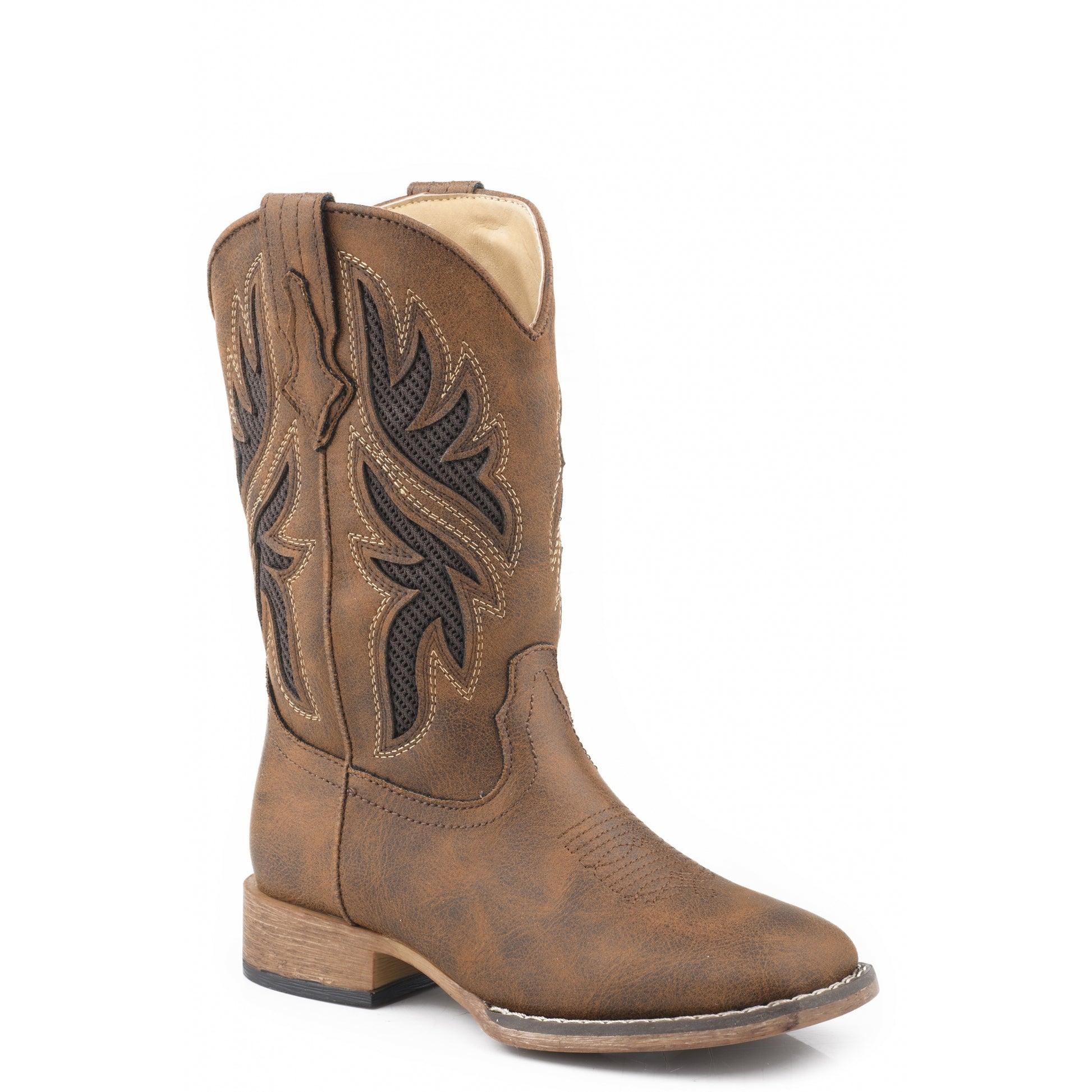 Roper Little Boys Faux Leather Upper Western Boots
