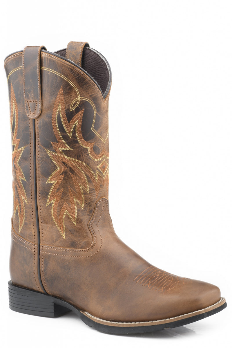 Roper Mens Brown Oiled Leathe Upper Western Boots
