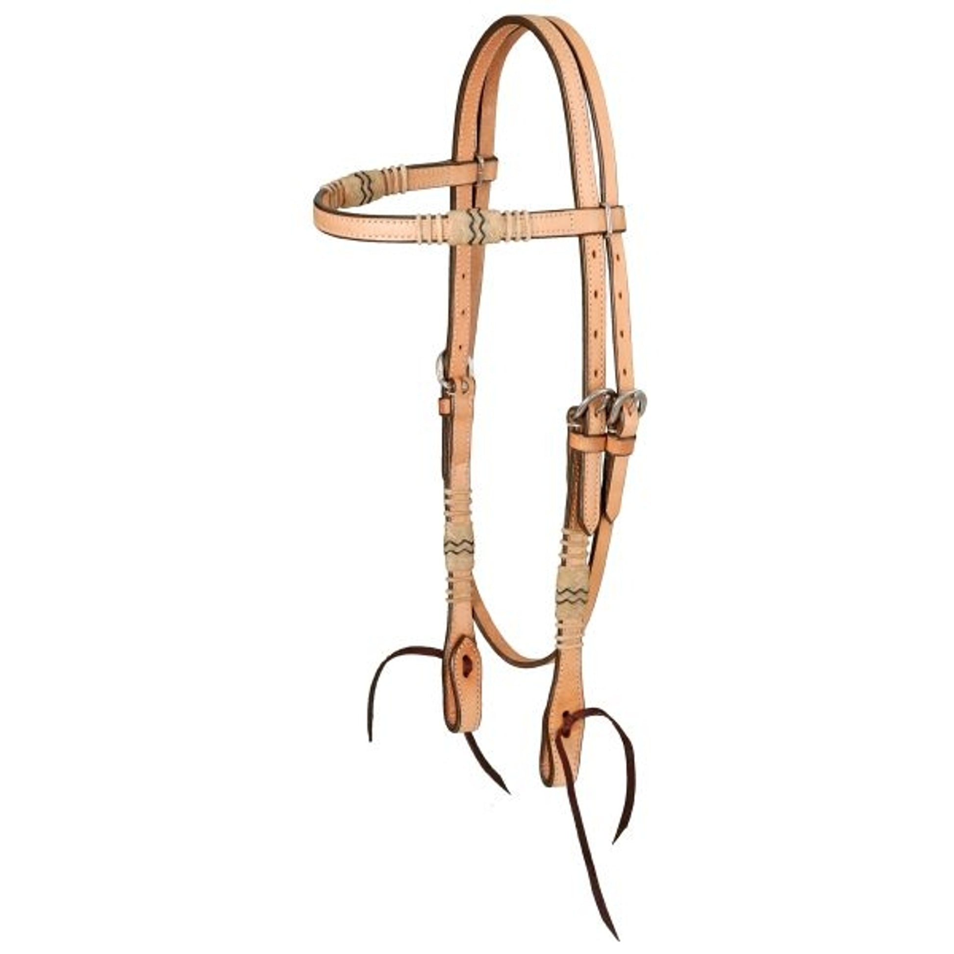 Browband Headstall With Braided Rawhide