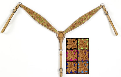 Mesquite Canyon Floral Tooled Breast Collar