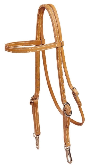 Tory Leather Browband Training Headstall - Snap Bit Ends