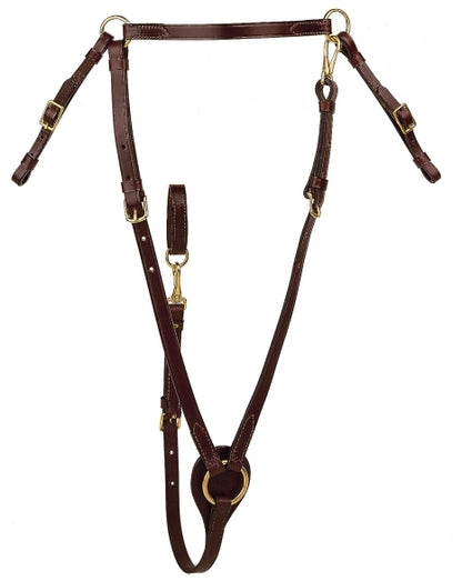 Tory Leather Hunt Breast Plate - Brass Hardware