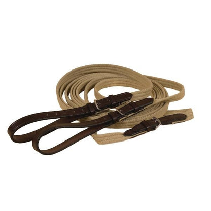 Tory Leather 3/4" Cotton Web & Leather Draw Reins