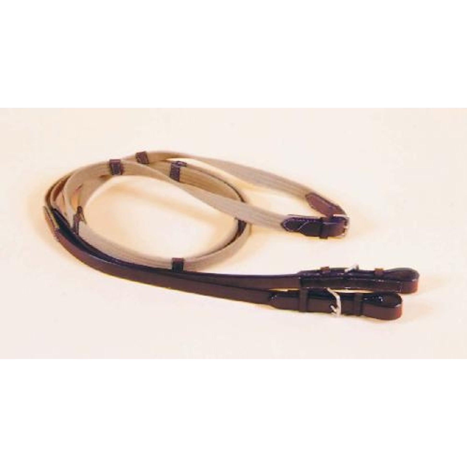 Tory Leather Web Rein with Leather Hand Stops