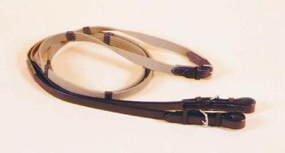 Tory Leather Web Rein with Leather Hand Stops
