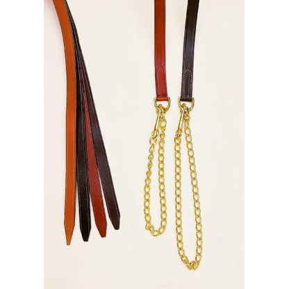 Tory Leather 1" Single Ply Lead - Brass Chain