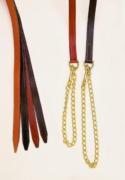 Tory Leather 1" Single Ply Lead - Brass Chain