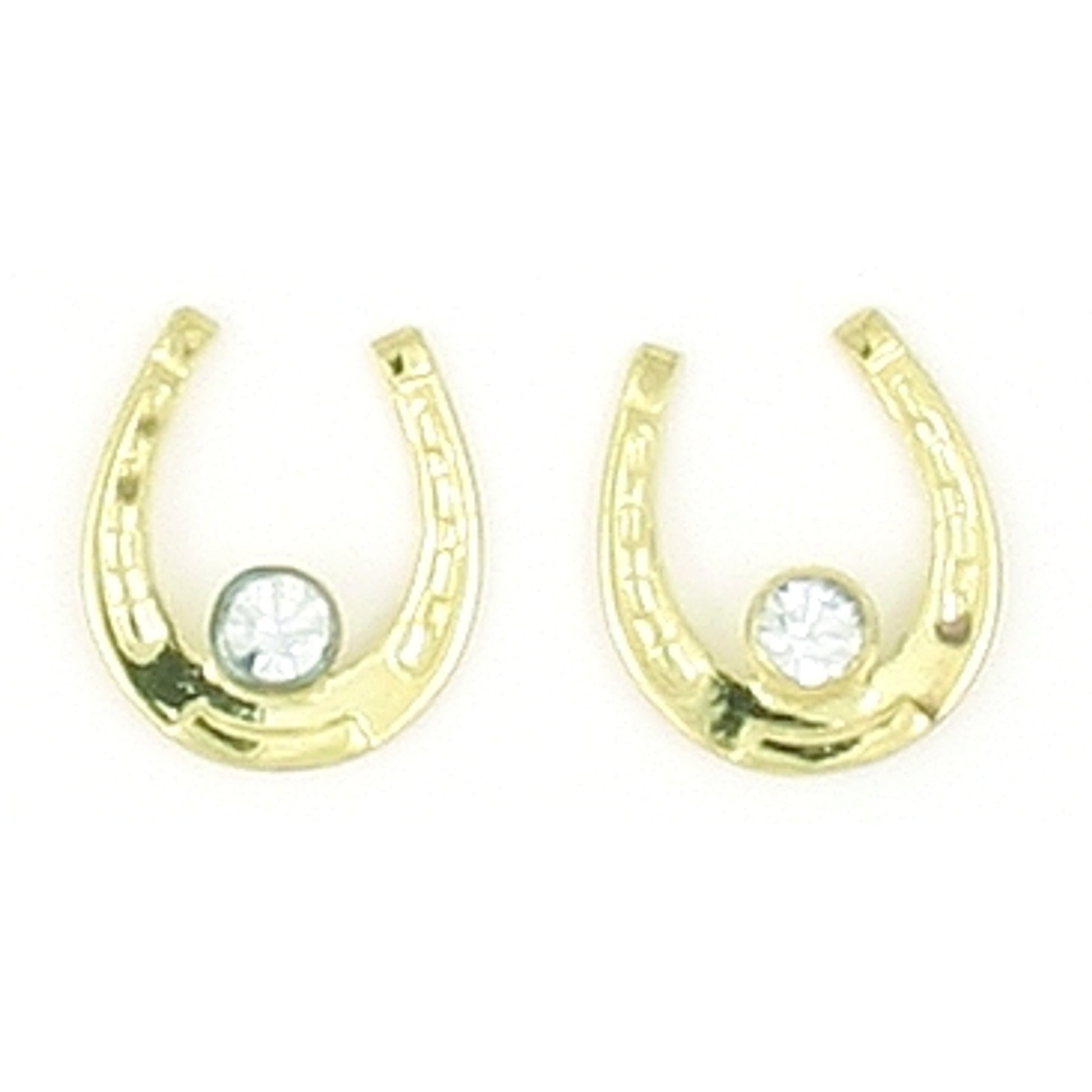 Finishing Touch Horseshoe with Large Stone Earrings