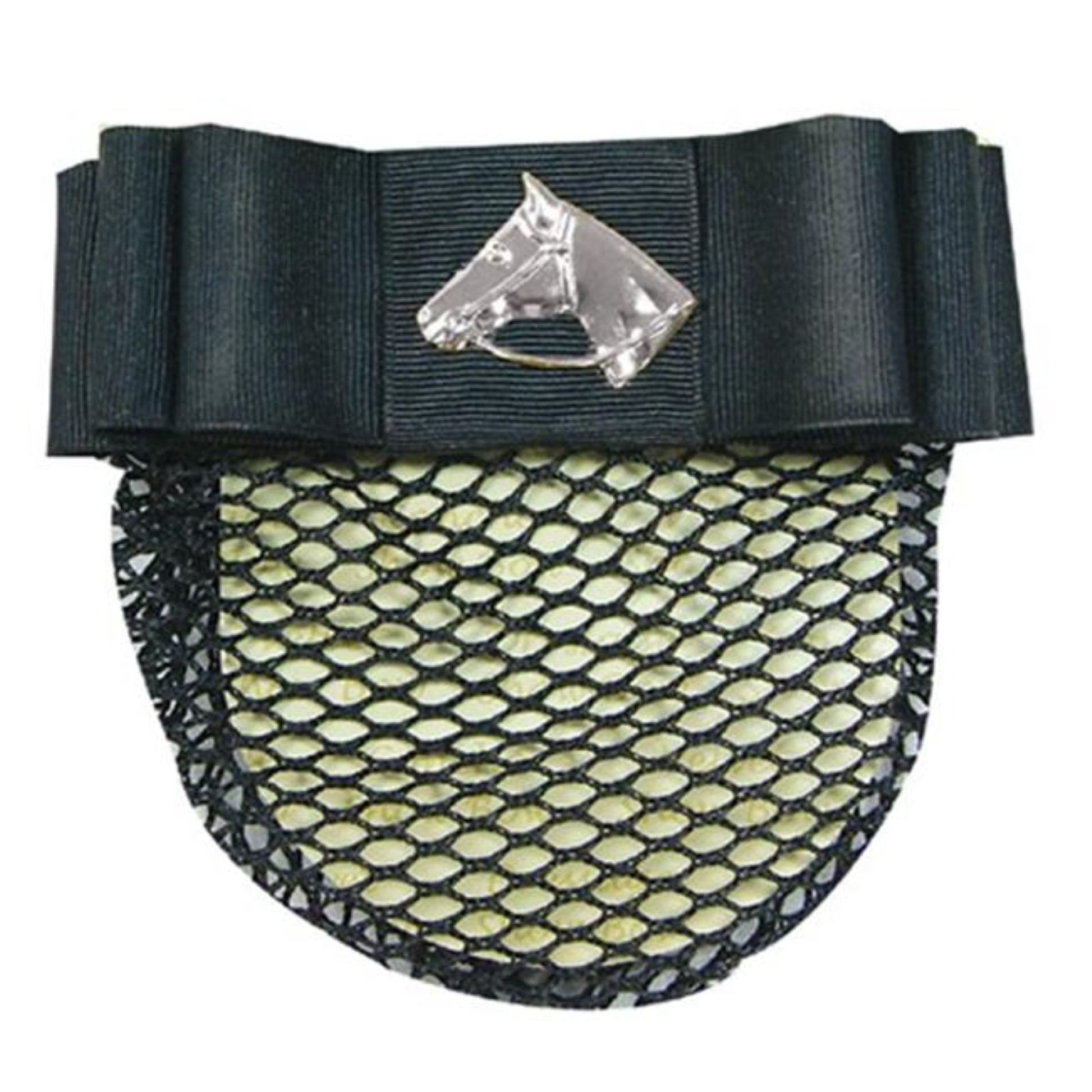 Black Ribbon Show Bow Silver Horse Head
