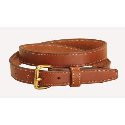 Tory Leather 1" Stitched Belt with Brass Buckle