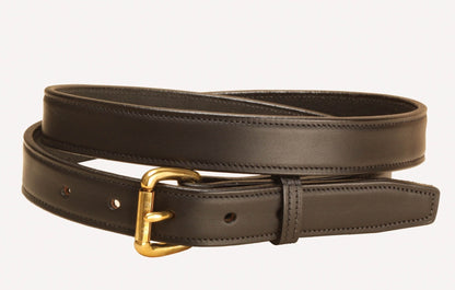 Tory Leather 1" Stitched Belt with Brass Buckle