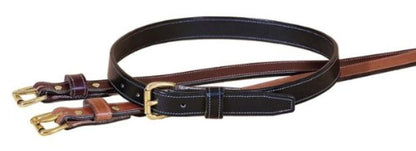 Tory Leather 1" Stitched Belt with Brass Buckle