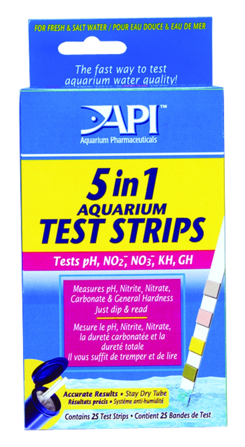 API Aquarium Pharmaceuticals 5 In 1 Test Strips For Aquarium Water Quality