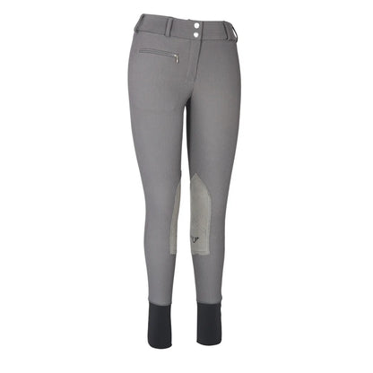 TuffRider Ladies Ribb Lowrise Wide Waistband Knee Patch Breeches