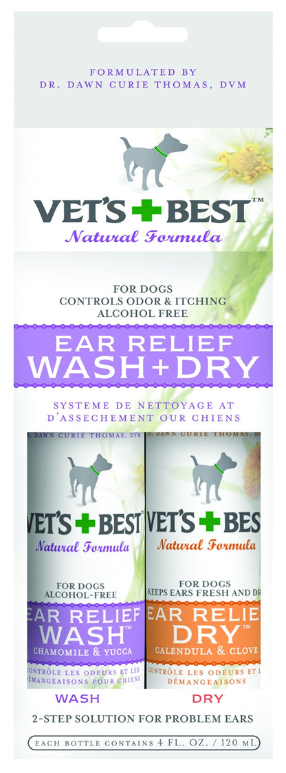 Vet's Best Ear Relief Wash & Dry