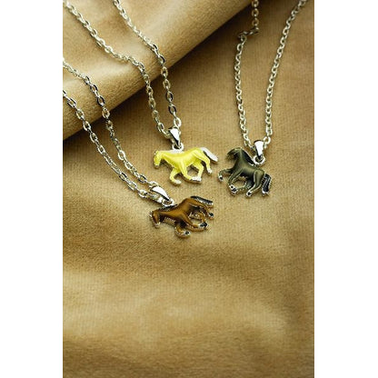 Galloping Horse Pendant Necklace