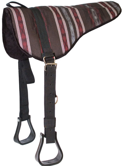 Mustang Sierra Herculon Bareback Pad with Black Fleece Bottom and Stirrups