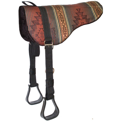 Mustang Sierra Herculon Bareback Pad with Black Fleece Bottom and Stirrups