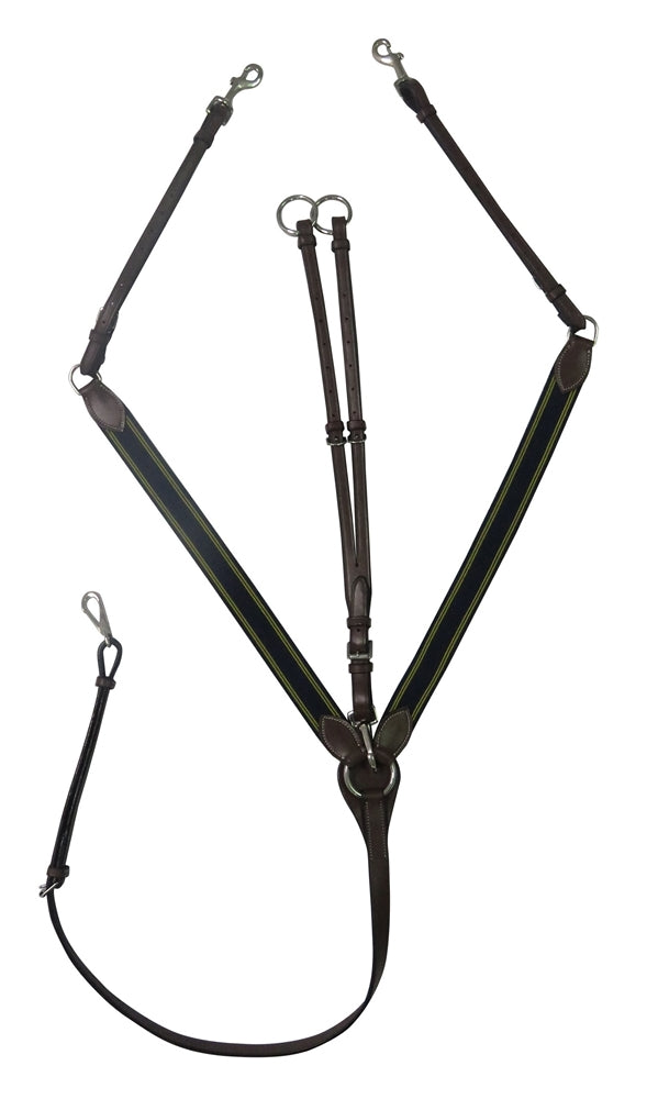 Henri de Rivel Pro Elastic Breastplate Martingale with Running Attachment