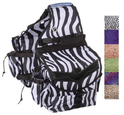 Tough-1 Multi-Pocket Insulated Nylon Saddle Bag in Prints
