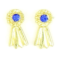 Finishing Touch Mini Blue Ribbon Pierced Earrings – HorseLoverZ