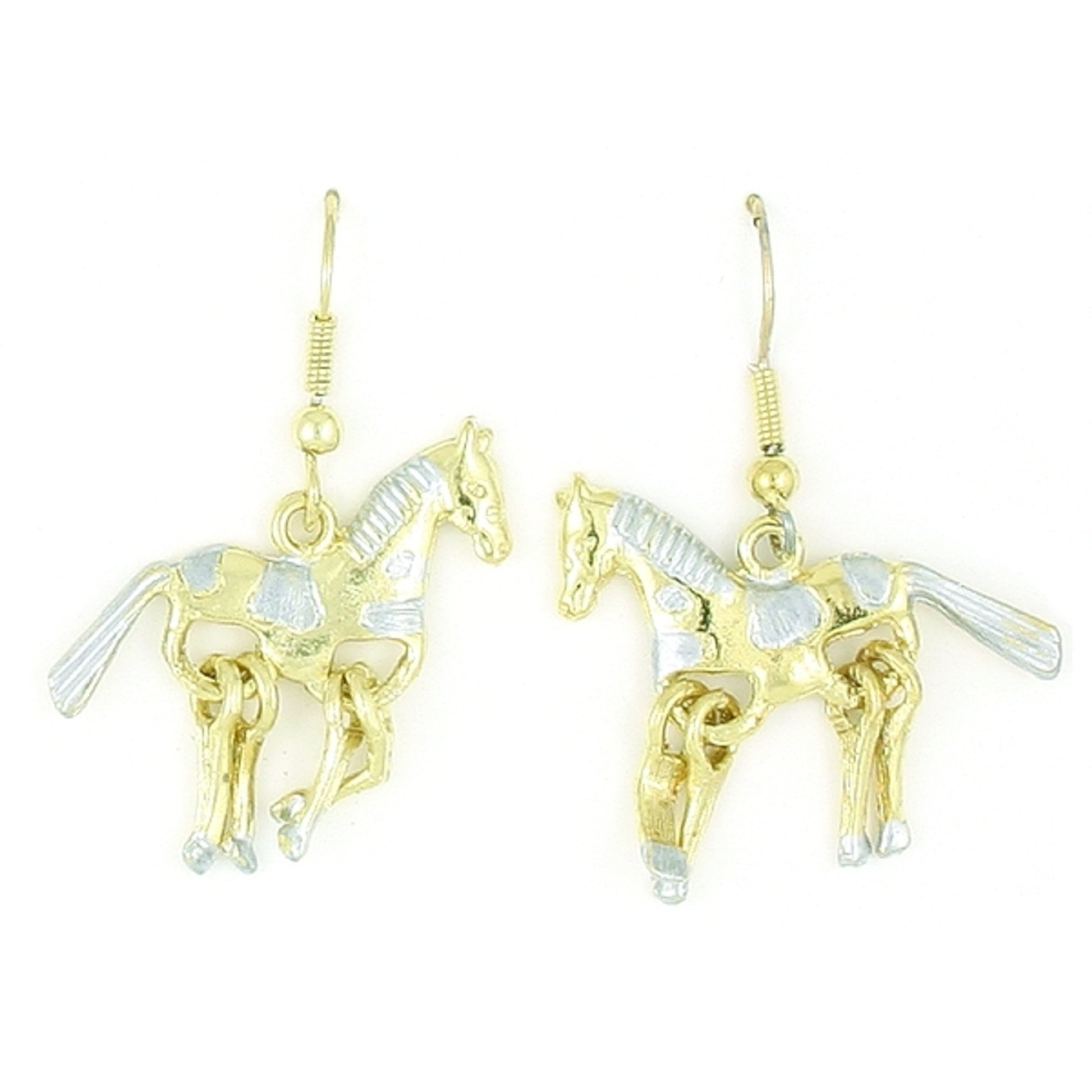 Finishing Touch 2-Tone Horse Wiggle Leg Earrings