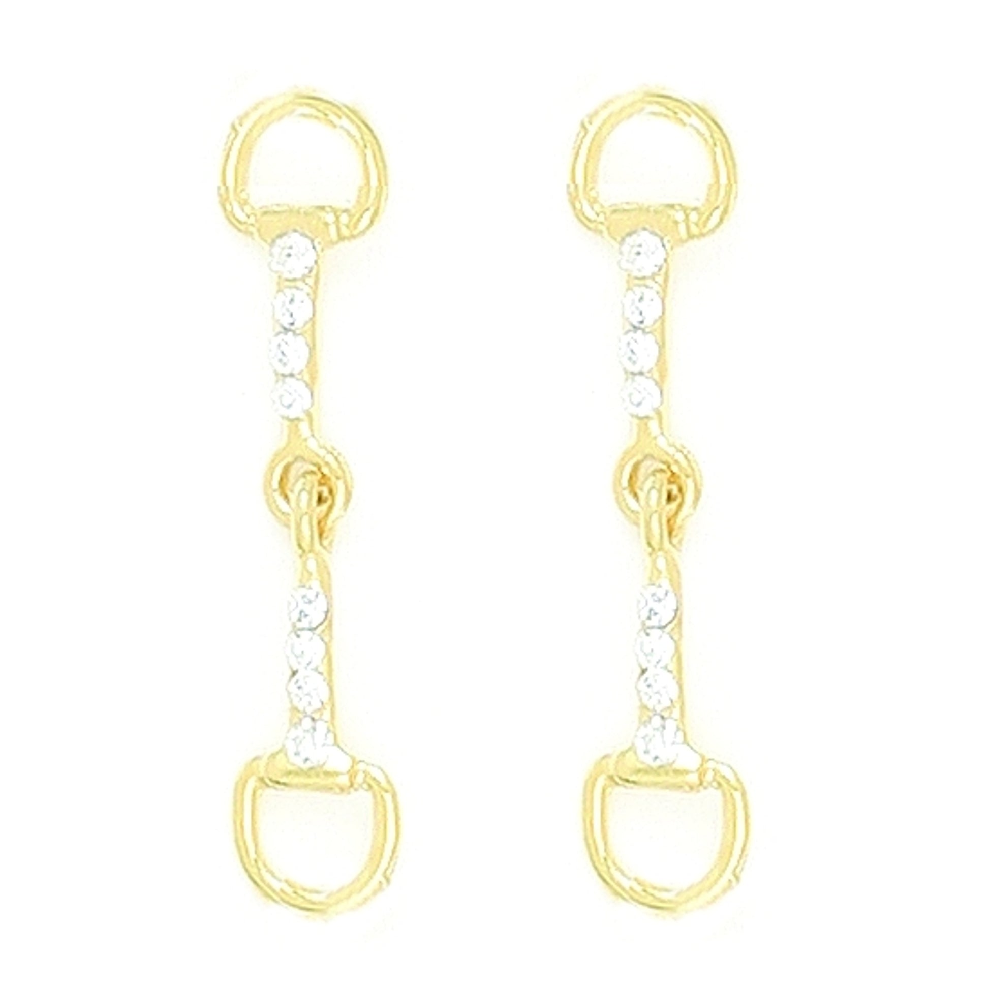 Finishing Touch Snaffle Earrings with Crystal Stones