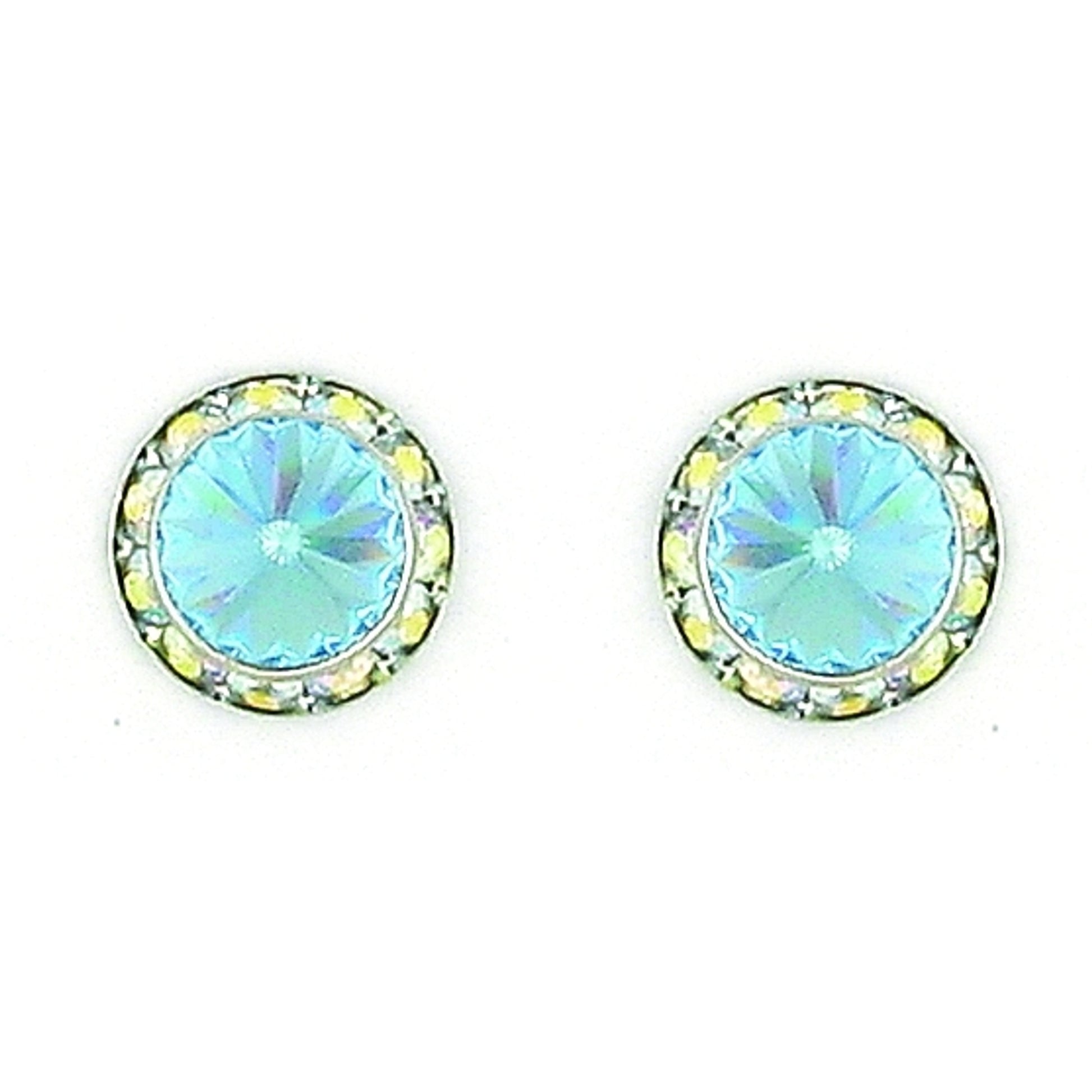 Finishing Touch Aqua Rivoli Stone Earrings