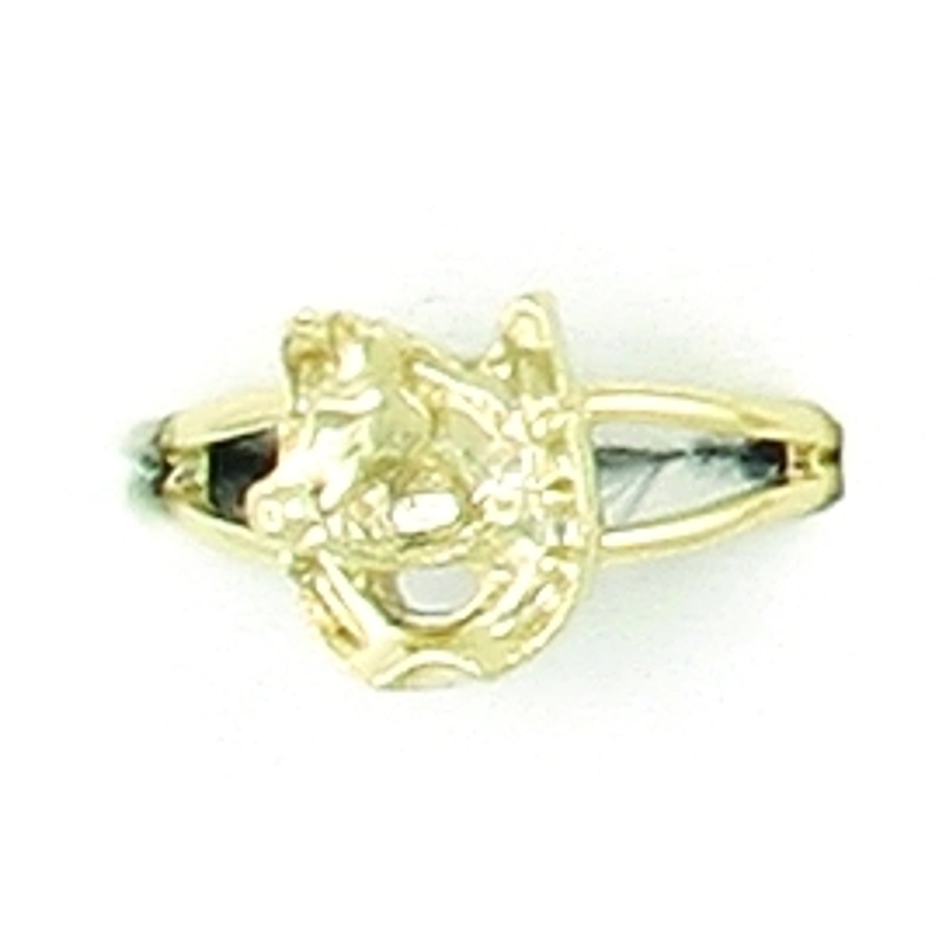 Finishing Touch Horse Head In Horseshoe Adjustable Ring