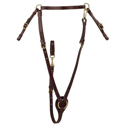 Tory Leather Hunt Breast Plate - Brass Hardware