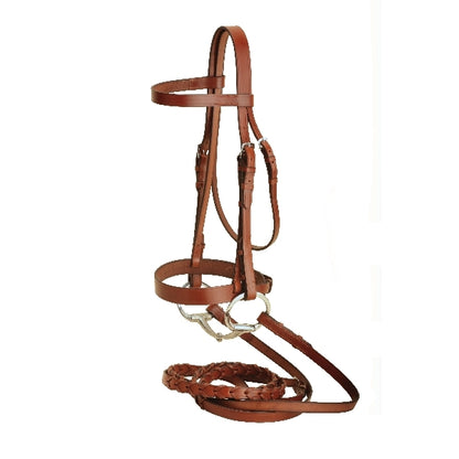 Tory Leather Heavy Duty Fox Hunt Bridle With Laced Reins & Hook & Stud Ends