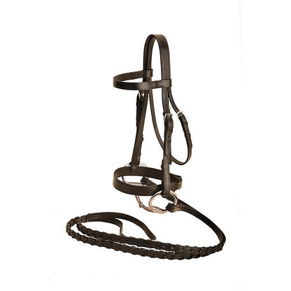 Tory Leather Heavy Duty Fox Hunt Bridle With Laced Reins & Hook & Stud Ends