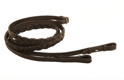 Tory Leather Laced Reins With Hook & Stud Ends